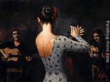 Flamenco Canvas Paintings - Tablao Flamenco Dancer